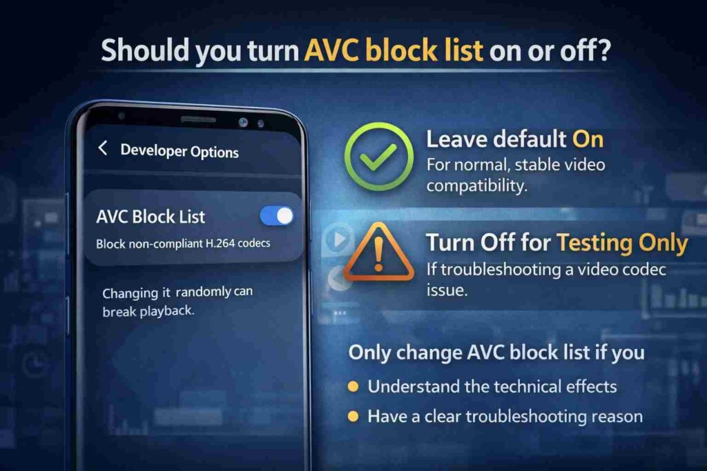 Should you turn AVC block list on or off?