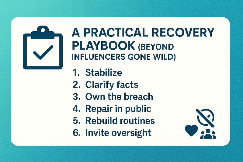 A practical recovery playbook (beyond influencers gone wild)