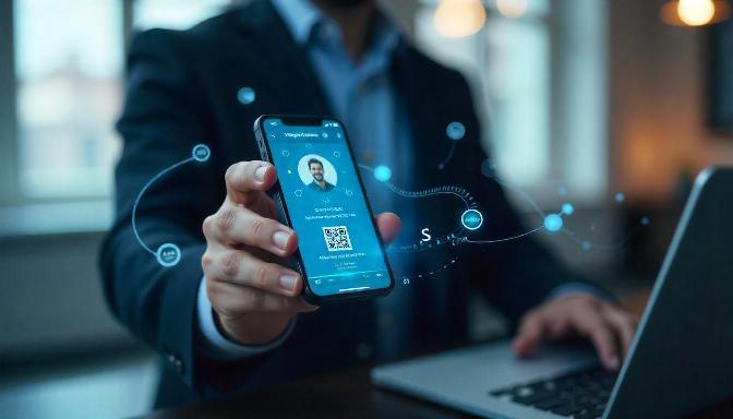 Data-Centric Networking: The Efficiency of Digital Business Cards