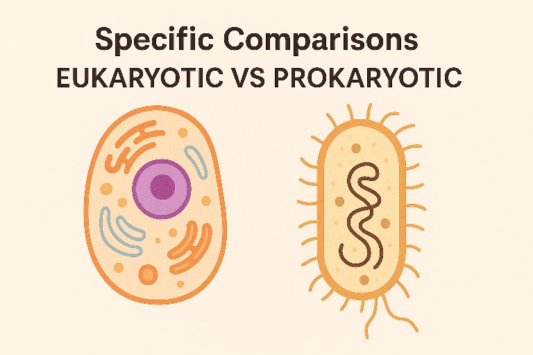 Specific Comparisons eukaryotic vs prokaryotic Function & Efficiency