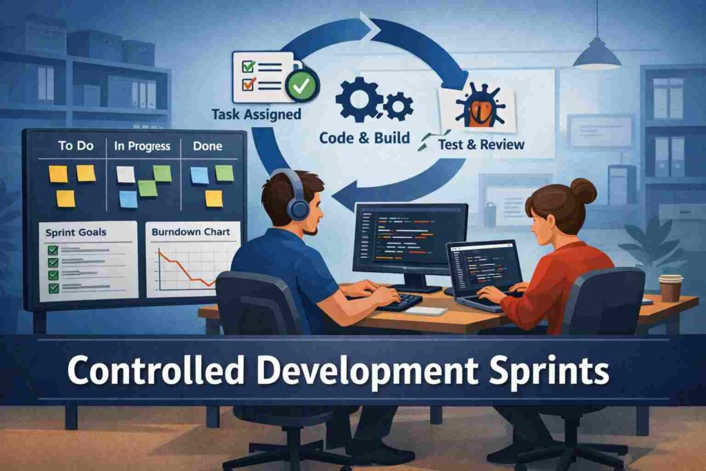 Move into controlled development sprints