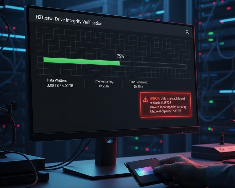 Confirm real capacity with a write-and-verify test