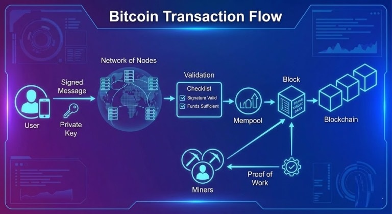 How the Bitcoin Blockchain Processes and Validates Transactions