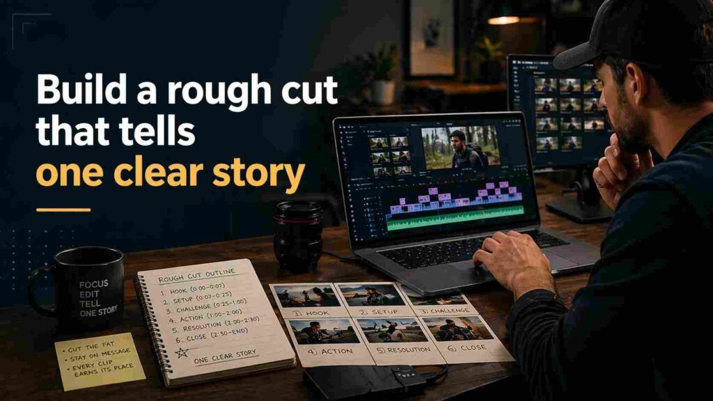 Build a rough cut that tells one clear story