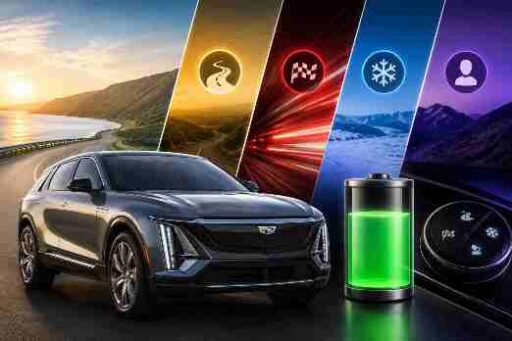 do the driving modes in cadillac lyriq offer different ranges or battery usages?
