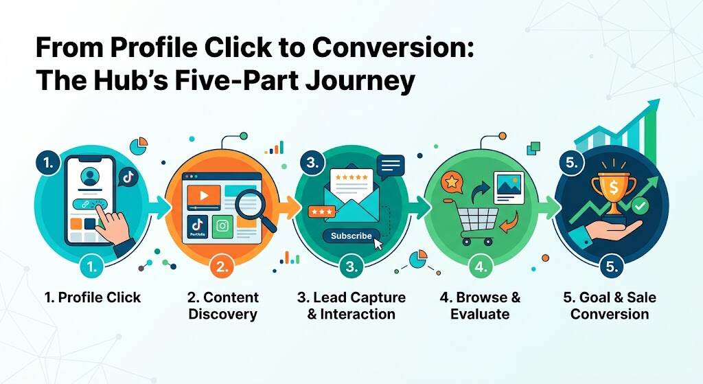 From Profile Click to Conversion: The Hub’s Five-Part Journey